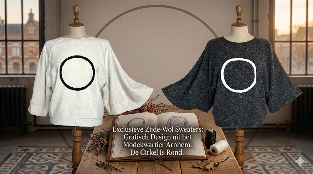 Exclusieve Zijde-Wol Sweaters: Grafisch Design uit het Modekwartier Arnhem