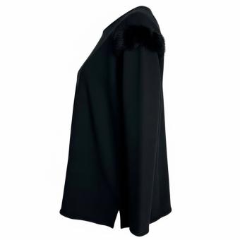 clau-d black furry top handgemaakt arnhem