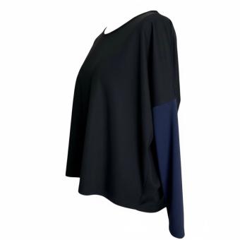 clau-d top black night dropped shoulder