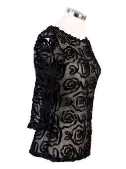 zwarte tule top