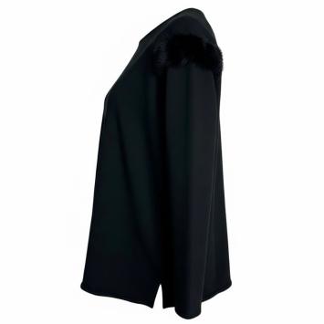 clau-d black furry top handgemaakt arnhem