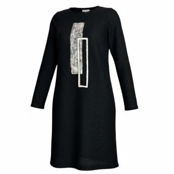 clau-d jurk zwart abstract