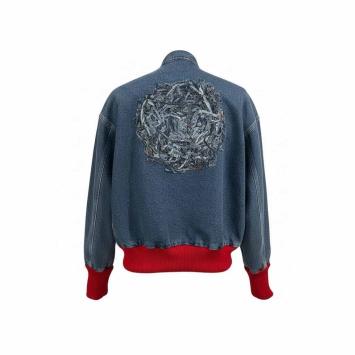 clau-d spijkerjas kunst rug gescheurd denim