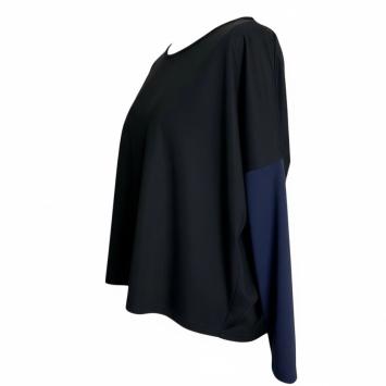 clau-d top black night dropped shoulder