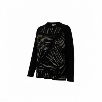 clau-d zwarte trui lang model raglan