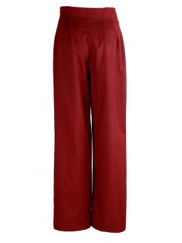 damesbroek lang donker rood