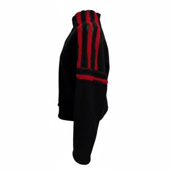 merino wollen trui sportieve strepen rood zwart claud