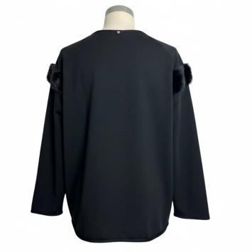 zwarte clau-d trui 3-4 mouw bontrand