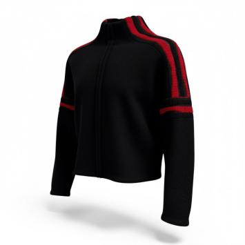 zwarte cropped trui merinowol opgeknipte hals clau-d